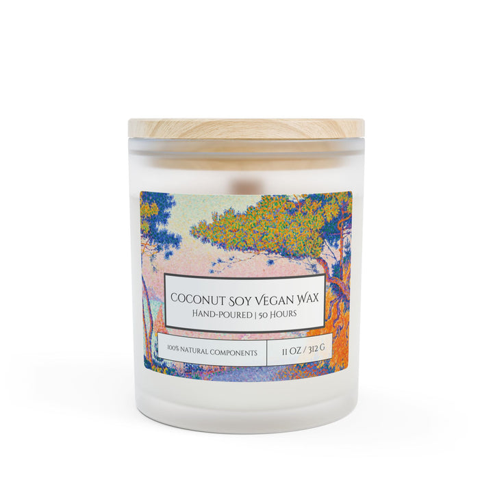 Frosted Glass Candle - 11oz - Vegan Wax - Mediterranean Summer