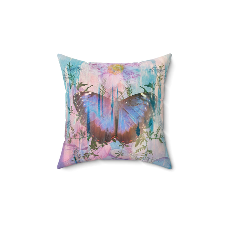 Luxury Faux Suede Pillow - Electric Butterfly