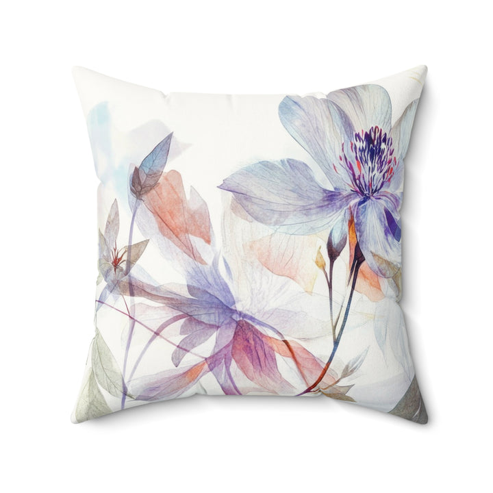 Luxury Faux Suede Floral Print Pillow - Golden Summer