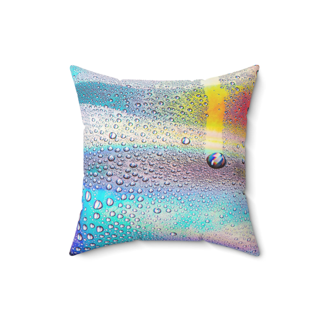 Luxury Faux Suede Pillow - Iridescent Rain