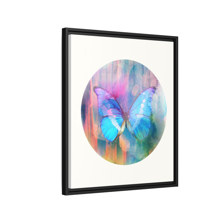 Canvas Wall Art - Sustainably Made Framed Wall Décor - Electric Blue Butterfly