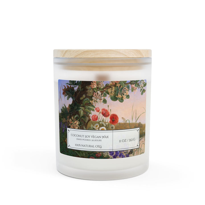Frosted Glass Candle - 11oz - Vegan Wax - Honeysuckle Branch