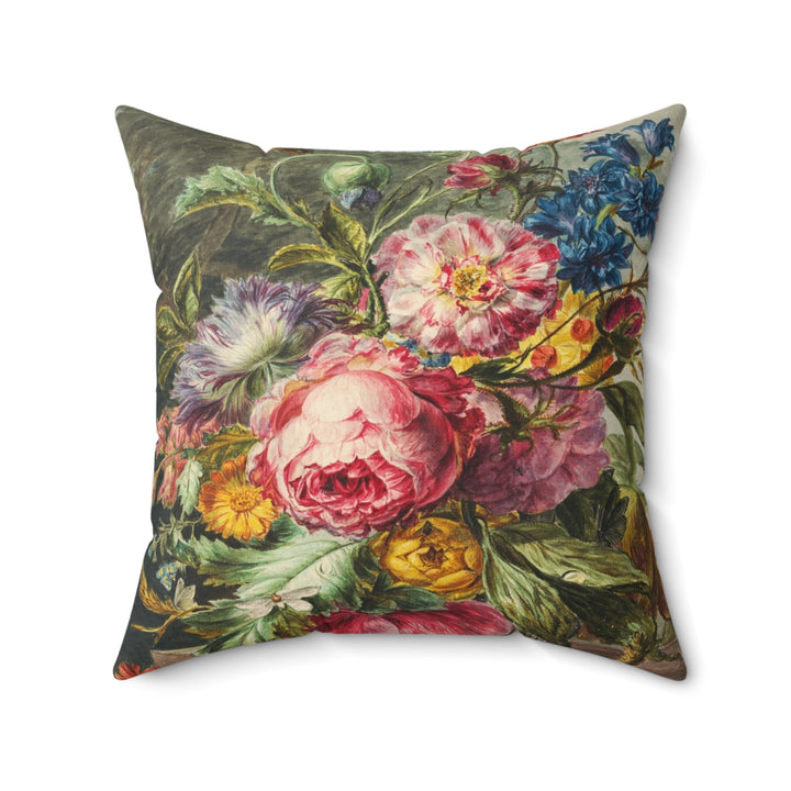 Luxury Faux Suede Pillow - Dutch Flowers