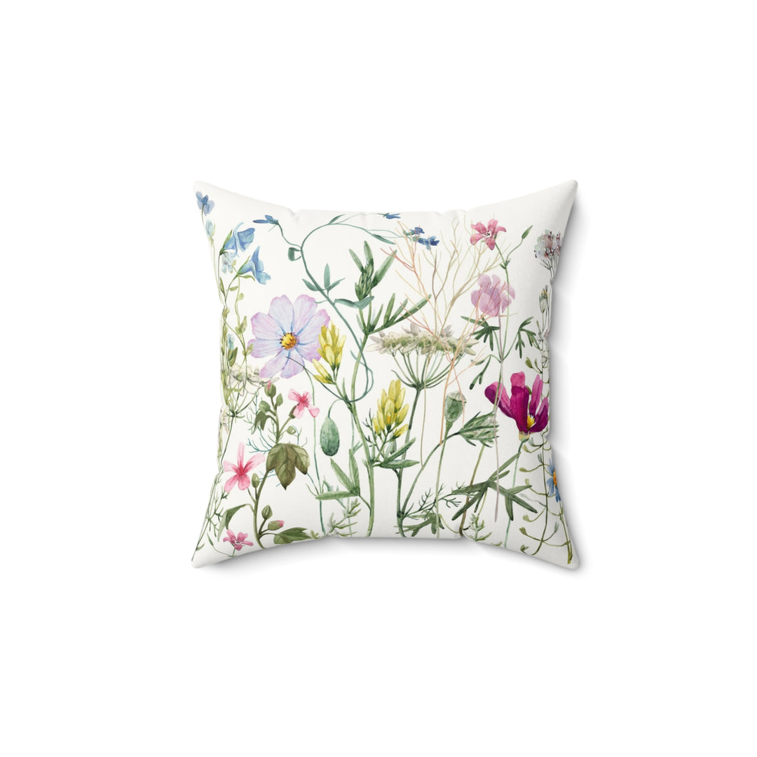 Luxury Faux Suede Pillow - Wildflower Meadow