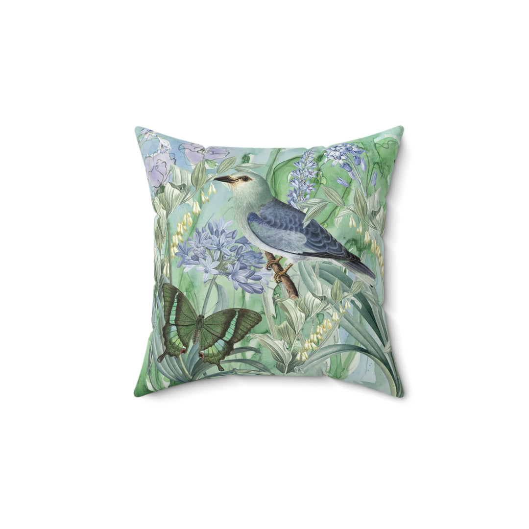 Luxury Faux Suede Pillow - Summer Birds