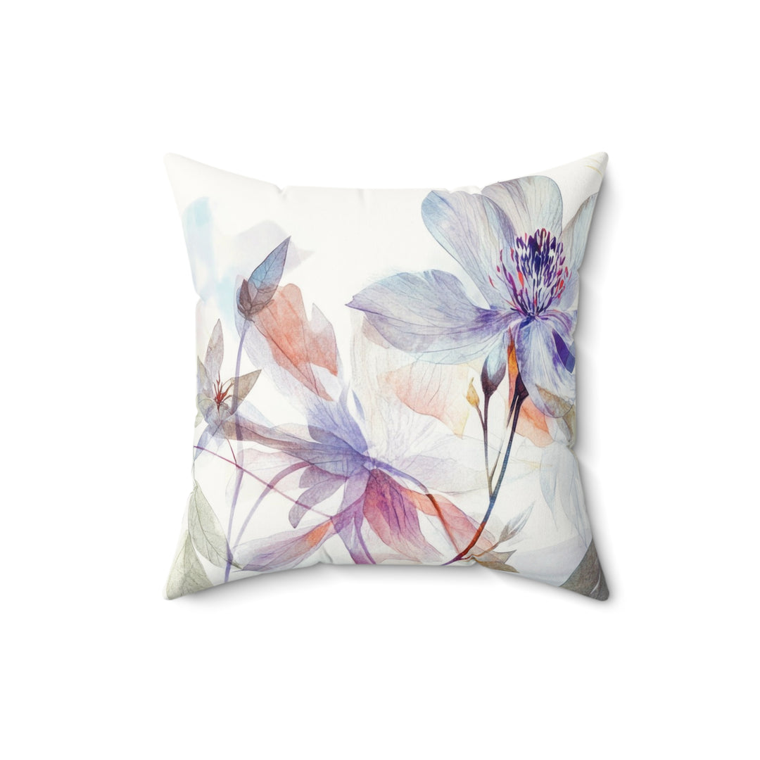 Luxury Faux Suede Floral Print Pillow - Golden Summer