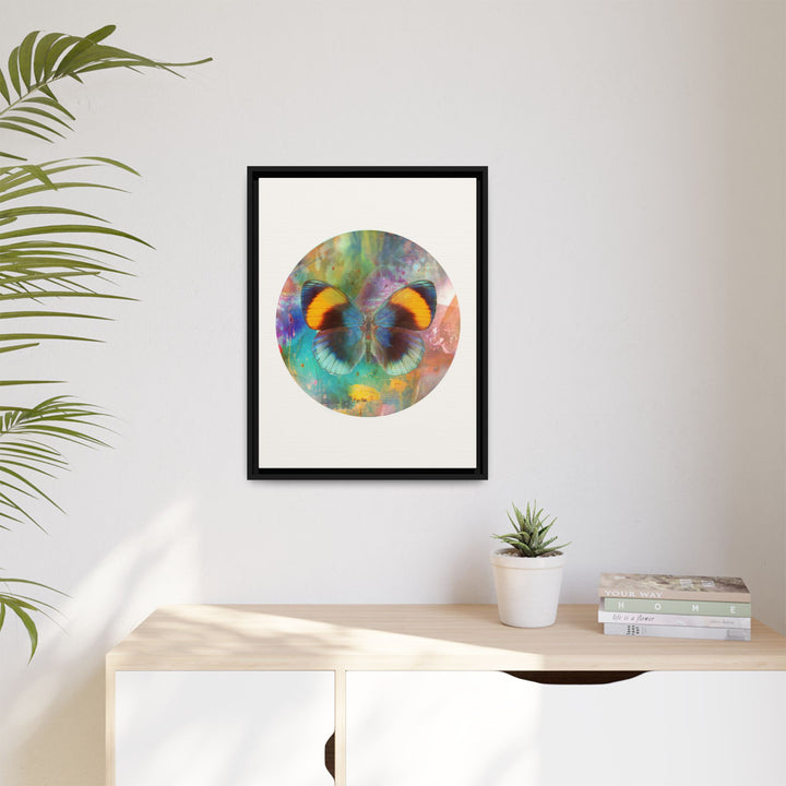 Canvas Wall Art - Sustainably Made Framed Wall Decor - Gold Butterfly