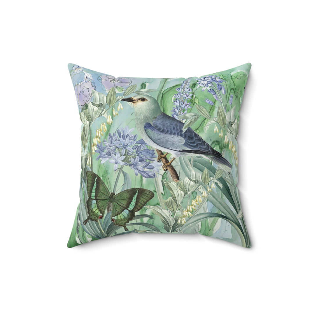 Luxury Faux Suede Pillow - Summer Birds
