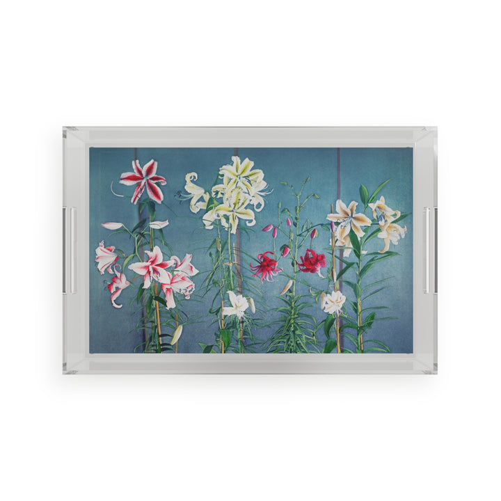 Acrylic Serving Tray - Pink Garden