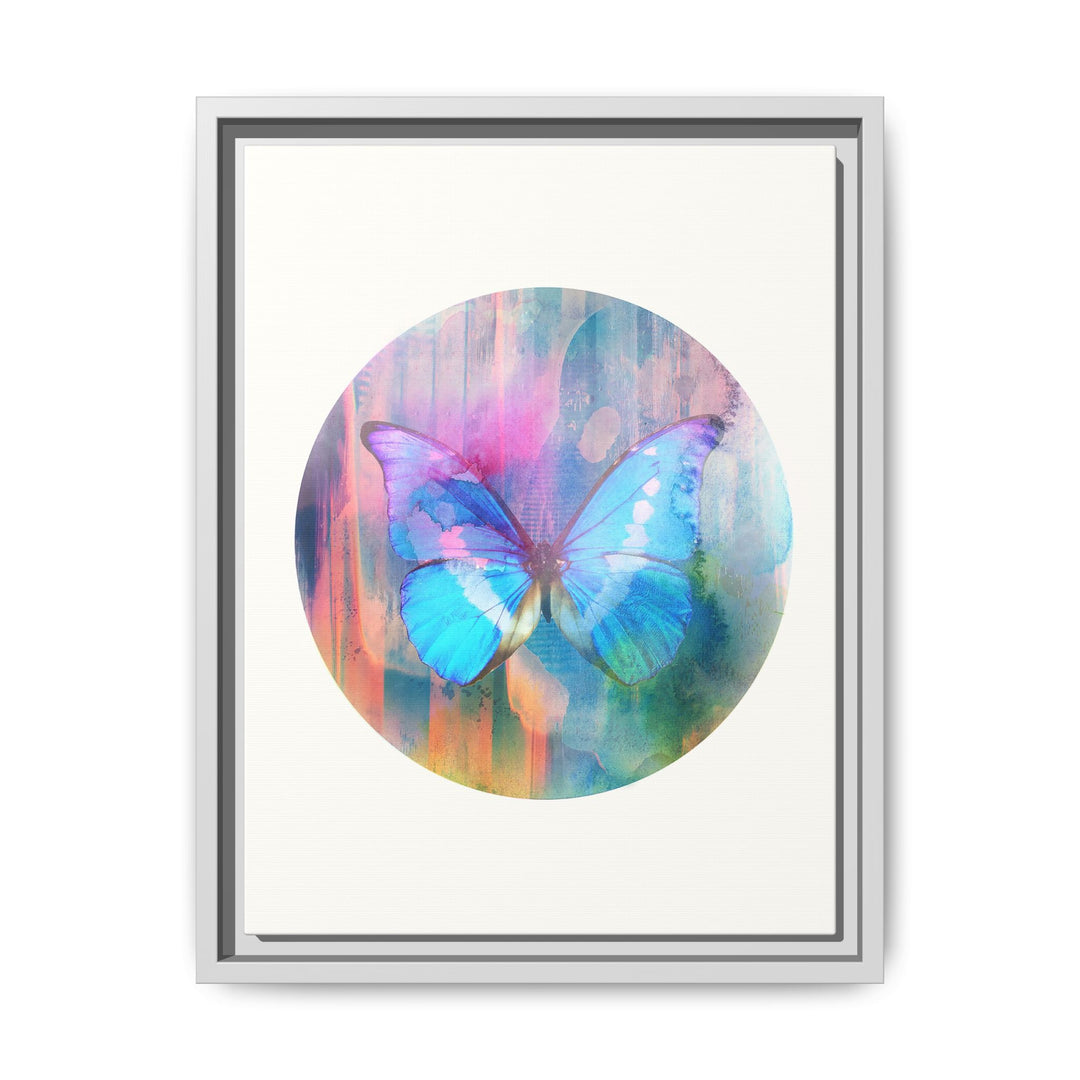 Canvas Wall Art - Sustainably Made Framed Wall Décor - Electric Blue Butterfly