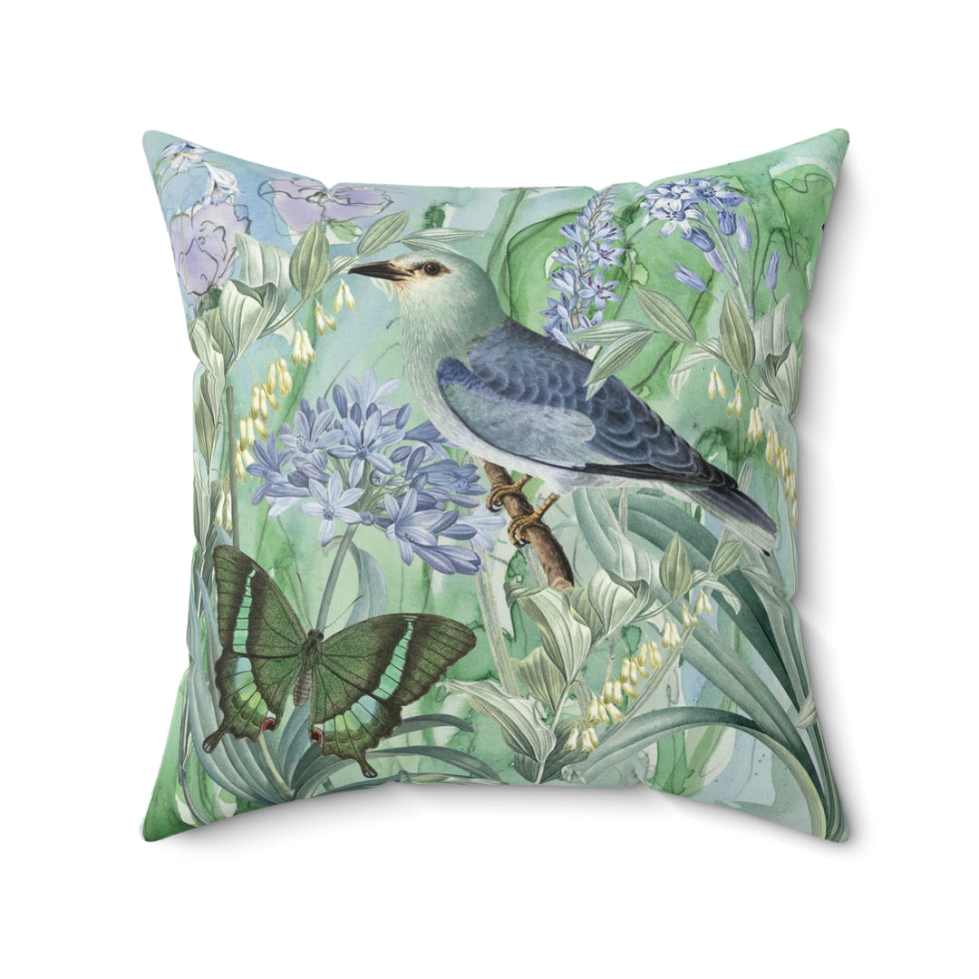 Luxury Faux Suede Pillow - Summer Birds