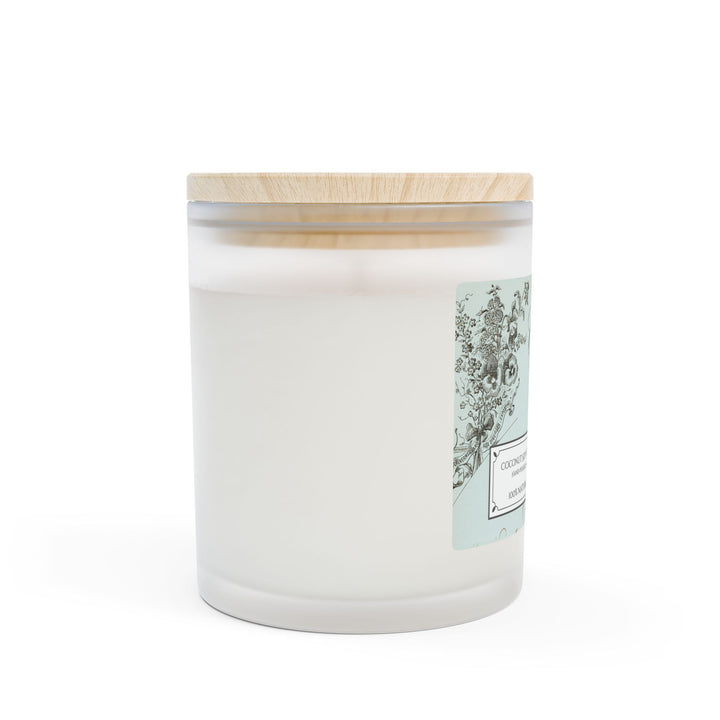 Frosted Glass Candle - 11oz - Vegan Wax - Vintage Green