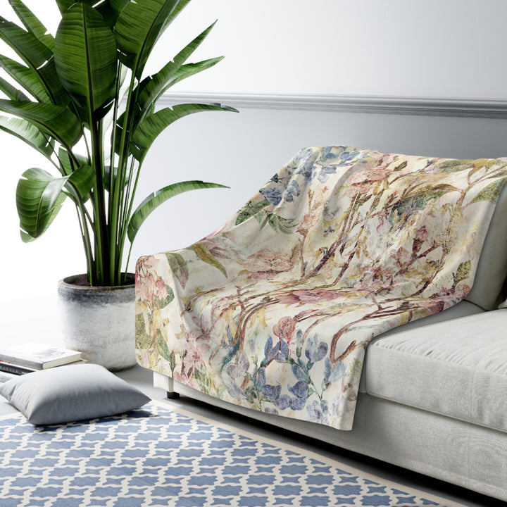 Sherpa Fleece Blanket - Faded Garden
