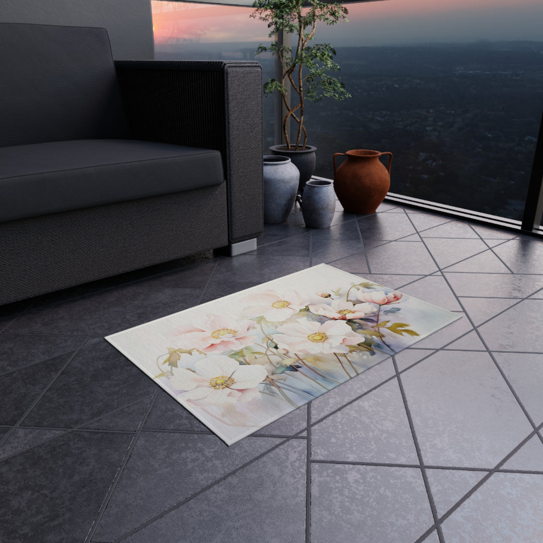 Outdoor Rug - Watercolor Morning Flowers