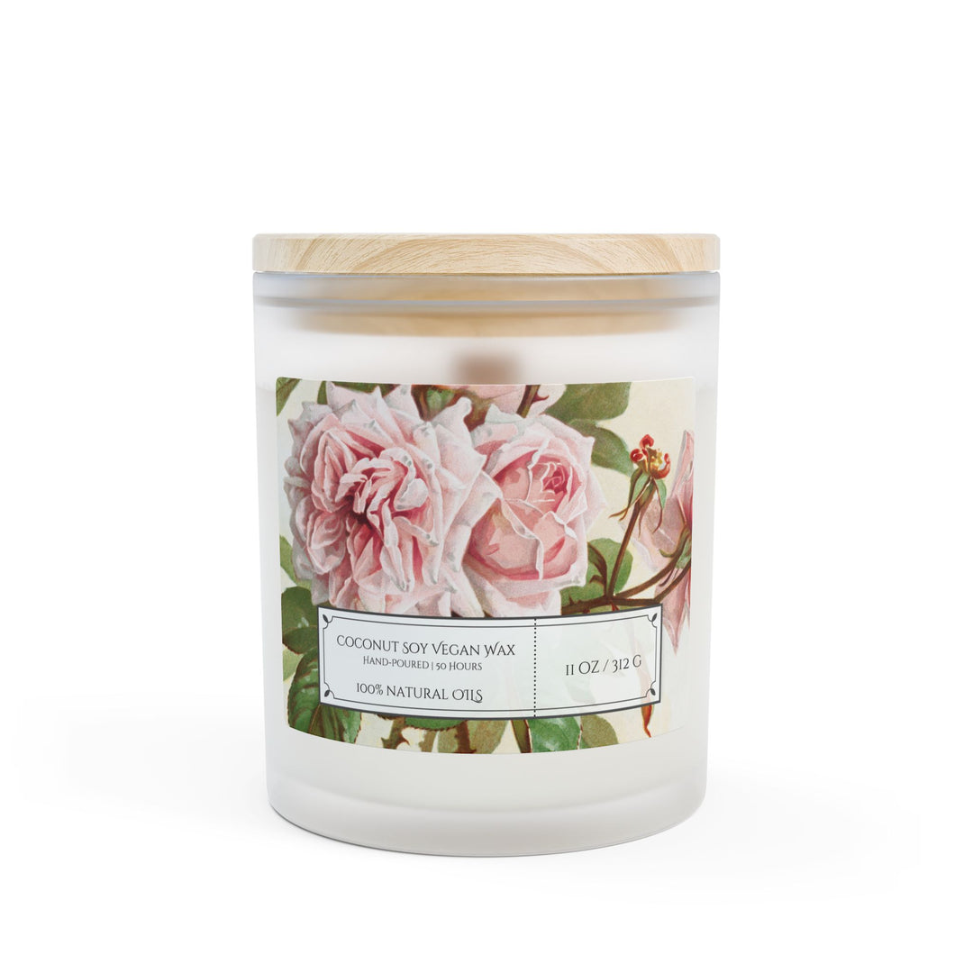 Frosted Glass Candle - 11oz - Vegan Wax - Vintage Rose - Gilded Age Collection