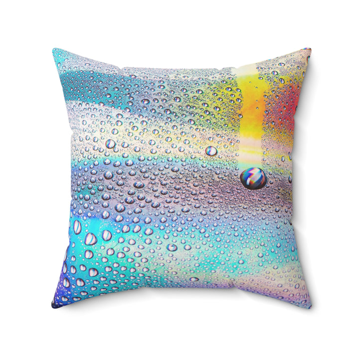 Luxury Faux Suede Pillow - Iridescent Rain