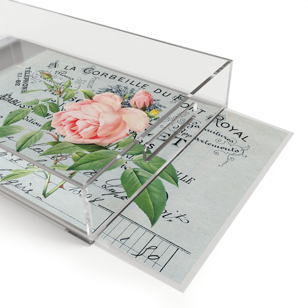 Acrylic Serving Tray - Vintage Rose
